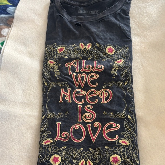 Vintage Canvas Black Graphic T-Shirt - Picture 2 of 7